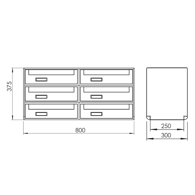 Vendita online Casellario postale bifacciale con ritiro posteriore SC6 da 3 a 12 cassette